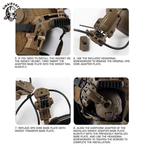 SINARISOFT Tactical Electronic Headset Hearing Protection Bluetooth Silicone Earmuffs For Helmet Noise Reduction