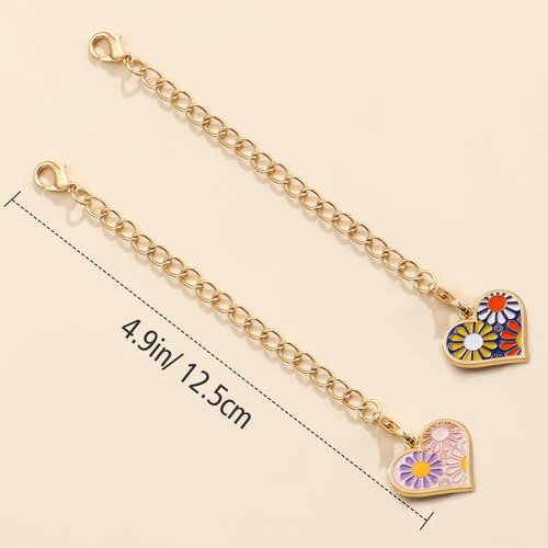 Emibele Heart Charm for Stanley Cup, Flower Handle Charm Stanley Cup Accessories, Personalized Name ID Water Bottle Charm Accessories for Stanley Cup Tumbler Yeti Identification, 2 Pack