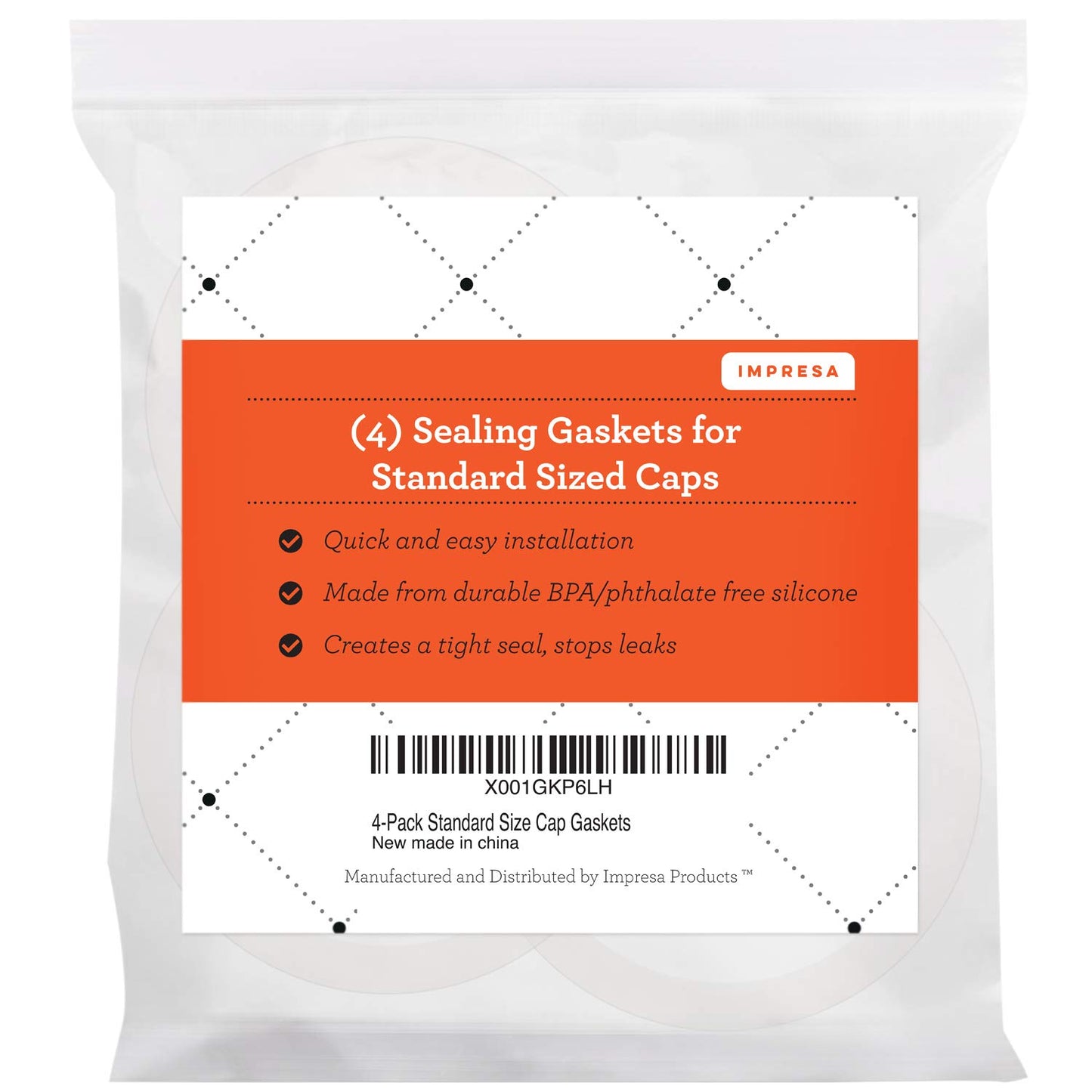 Impresa Compatible 4 Pack Gaskets/O-Rings for Klean Kanteen Classic Cap