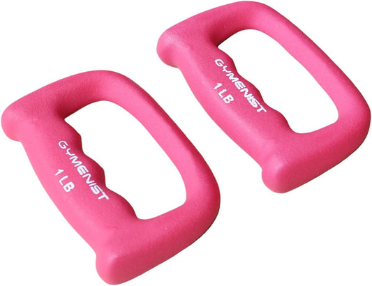 GYMENIST Set of 2 Hand Shaped Neoprene Exercise Workout Jogging Walking Cardio Dumbbells Pair