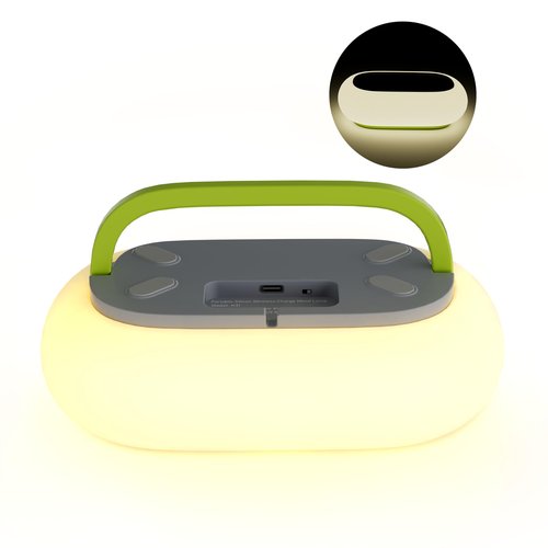 ORENBOND Camping Night Light with 15W Wireless Charging Camping Lamp 5 Light Modes Light for Tent Mini Tent Light for Camping Hurricane Power Outages Hiking Home