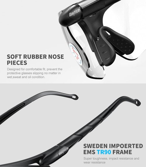 RAYTICE Shooting Glasses Men Range Eye Protection for Women Certified ANSI Z87 Safety Glasses 100% UV Protective Lenses are Produced By Carl Zeiss Vision Sunlens/Clear Lenses