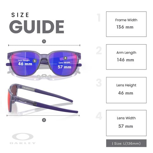 Oakley Actuator OO9250 925007 57MM Transparent Lilac/Prizm Road Rectangular Sunglasses for Men + BUNDLE Accessory Leash +BUNDLE ACCESSORY EYEWEAR Kit