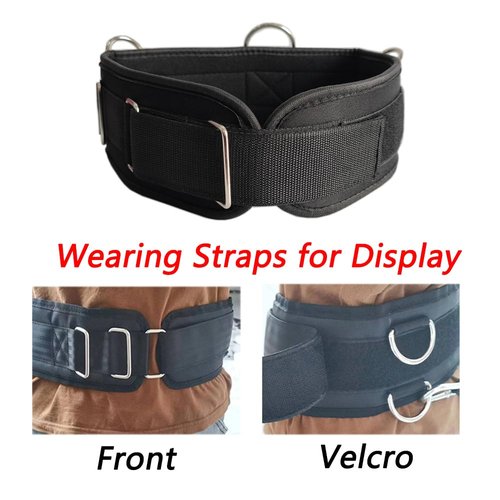 LOOEEL Fitness Resistance Belt Multi Functional Fitness Belt with 5 Rings for Weight Training and Resistance Training of Load Carrying Pull Up Belt Squat