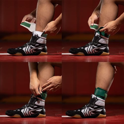 Matman Wrestling Ankle Bands Pack of 4 Tournament Ankle Band Made in USA Soft Vinyl 13” x 2.5” Wrestling Tournament Bands Hook Loop Scoring Bands…