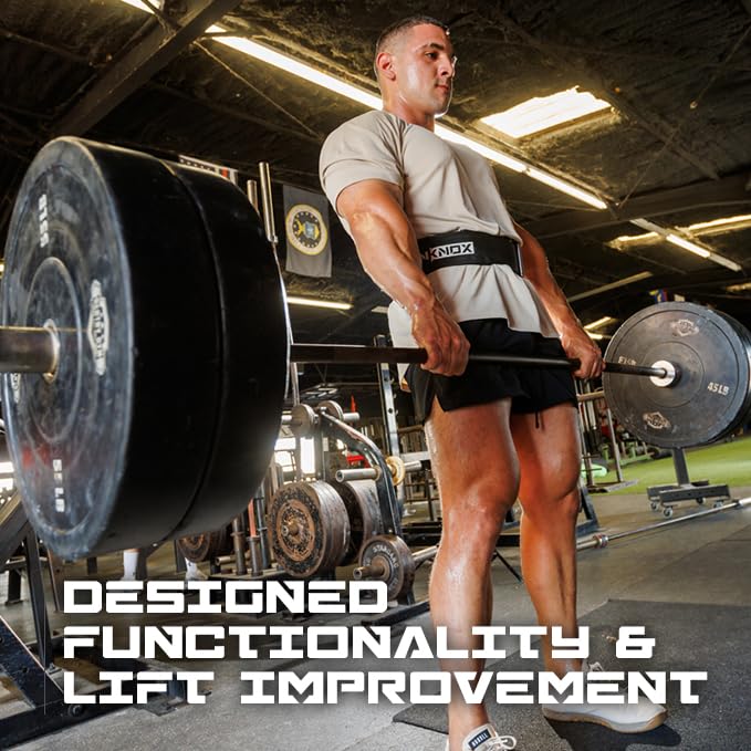 IronKnox Premium Weight Lifting Belt, 4 Inch Weight Belt for Men and Women with Self Locking Metal Buckle for Maximum Support, Weightlifting Belt for Squat or Deadlift, Durable Gym Belt for Men (Black, Large)