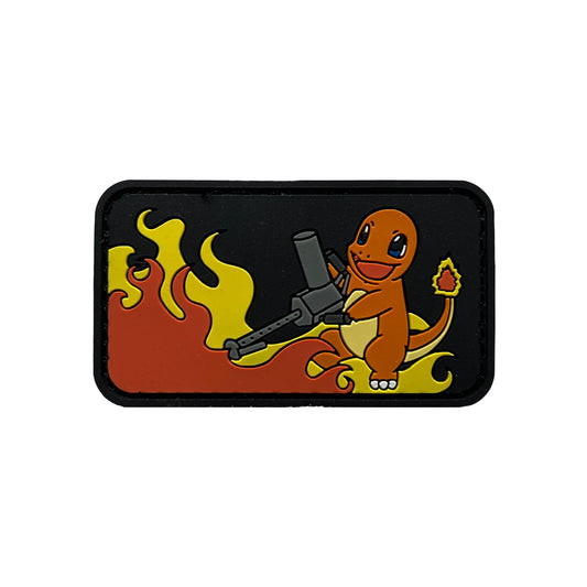 Fire Lizard with Flamethrower Tactical PVC Morale Patch | Hook & Loop Backing