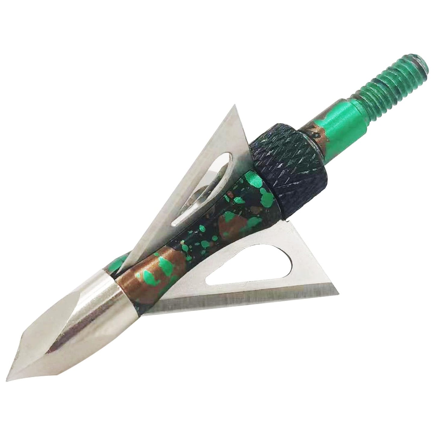 Flying Swifts Hunting Broadheads 3 Blades Archery Broadheads 100or125 Grain 12PK Screw-in Arrow Heads Arrow Tips Compatible with Traditional Bows and Compound Bow Archery Hunting (Camouflage-ZZ)