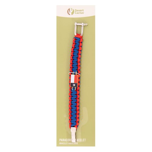 Desert Cactus Texas Flag Paracord Bracelet - Adjustable Size (Paracord)