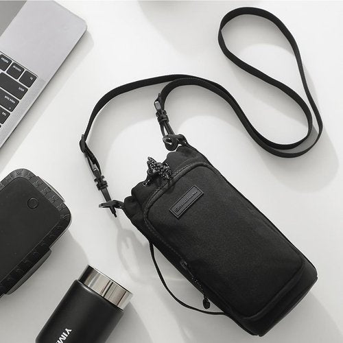 SEPWIK Water Bottle Carrier Bag with Phone Pocket 40oz Water Bottle Holder Pouch with Adjustable Strap for Walking Hiking Camping Gym Scandihome Series