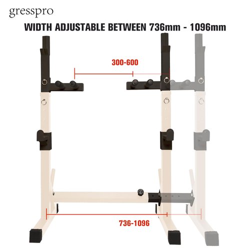 Gresspro Gresspro Barbell Rack Stand with Dip Bar Attachment - Multifunctional Adjustable Squat Rack, Heavy-Duty Dumbbell Rack, Strength Training Dip Station, Home Gym Equipment Max Load 550lbs
