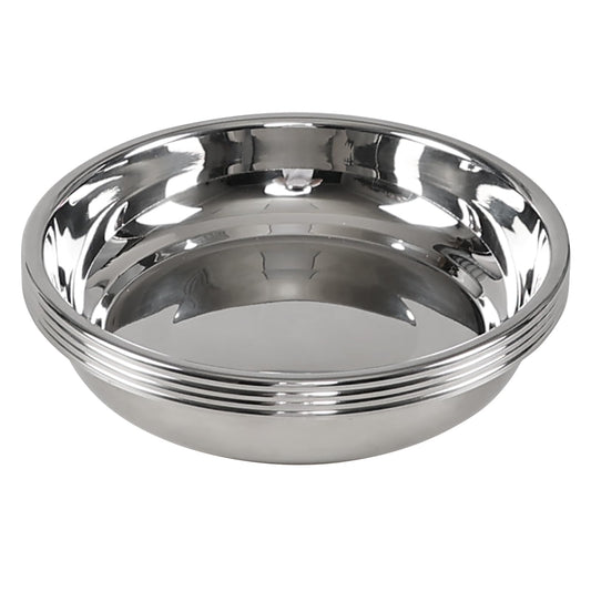 Fabnati Set of 4 Stainless Steel Plates for Eating, Round Camping Serving Plate Set