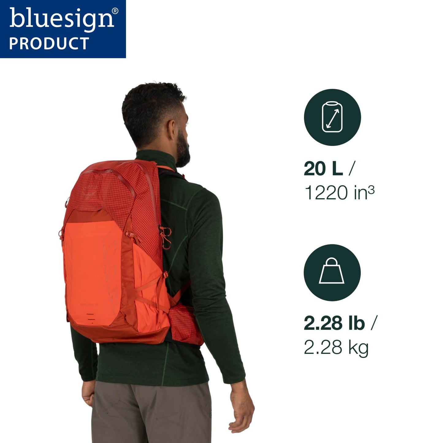 Osprey Talon Pro 20L Men's Hiking Backpack with Hipbelt, Silver Lining
