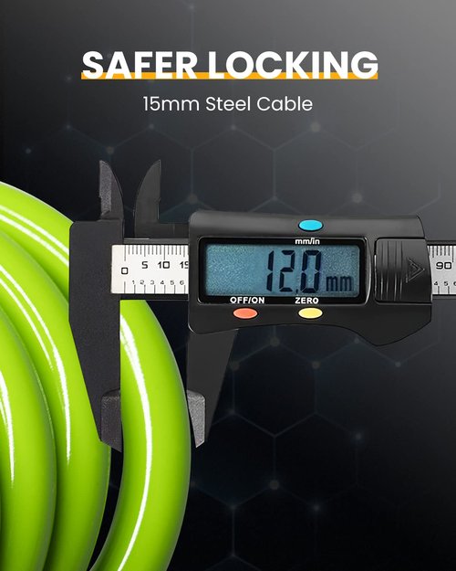 Everyfun Bike Lock Cable with Combination,High Security 5-Digit Resettable Combination Bicycle Lock Anti-Theft, Scooter Lock with Mounting Bracket for Bikes and Scooters(Green)