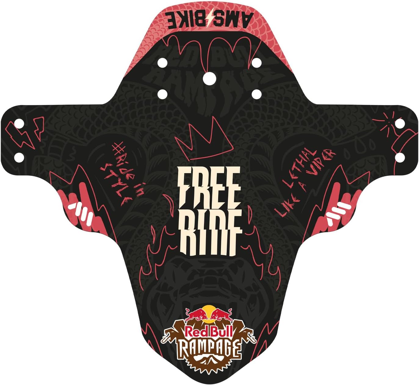 All Mountain Style AMS Front Mudguard – Fits 26’’,27.5’’,29’’, Dazzle/Black