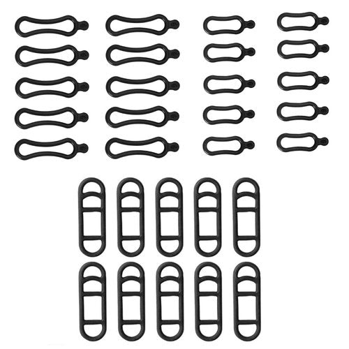 HOUSON 30PCS Flashlight Mounts Bicycle Light Silicone Rubber Straps 3 Type Cycling Rubber Mount Band for Flashlight Helmet Light Sets Water Bottle Holder Black