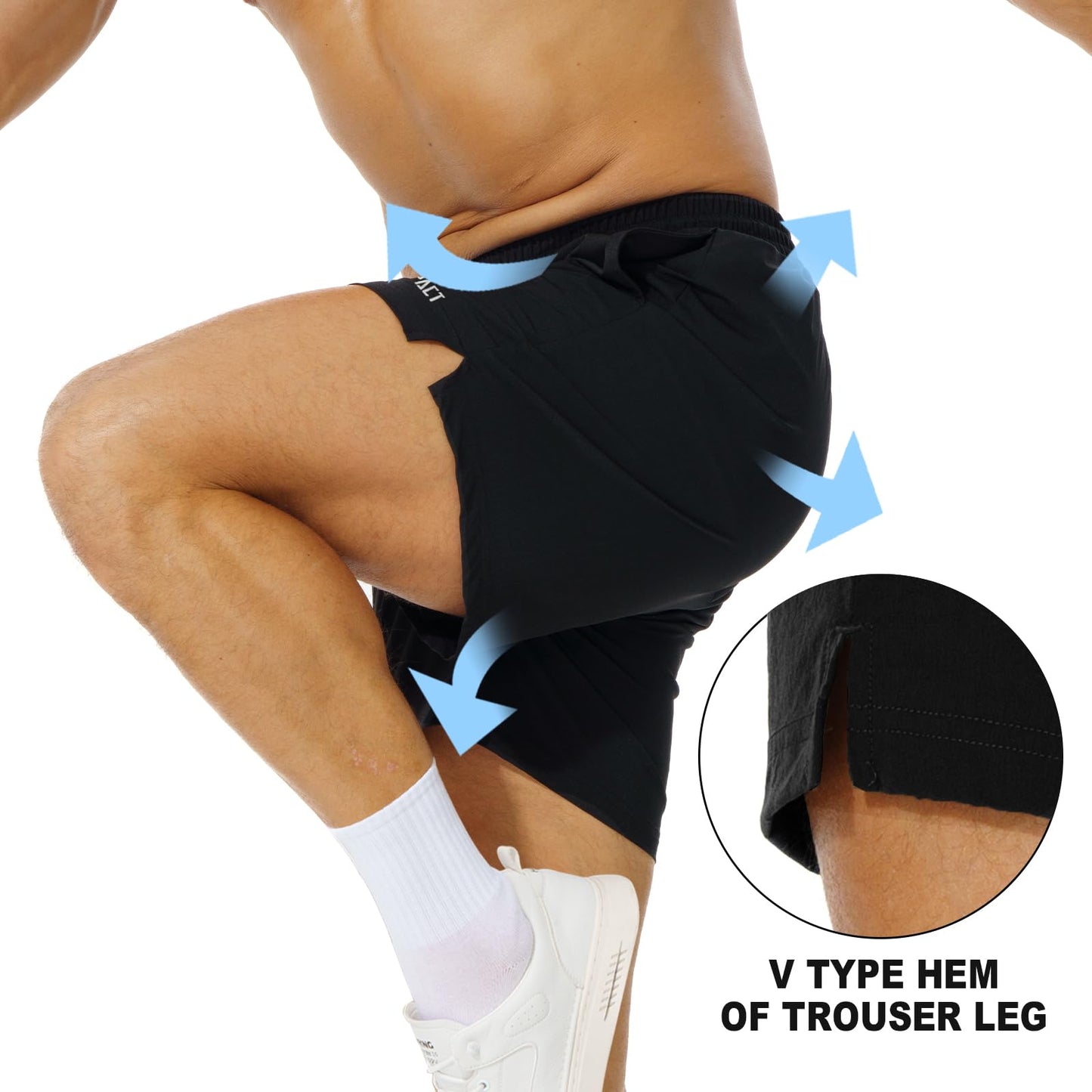 AIMPACT Men's 5 Inches Running Workout Shorts Quick Dry Lightweight Athletic Shorts with Pockets (Black M)