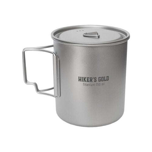 Hiker's Gold 750 ml Titanium Pot for Backpacking, Camping, Hiking