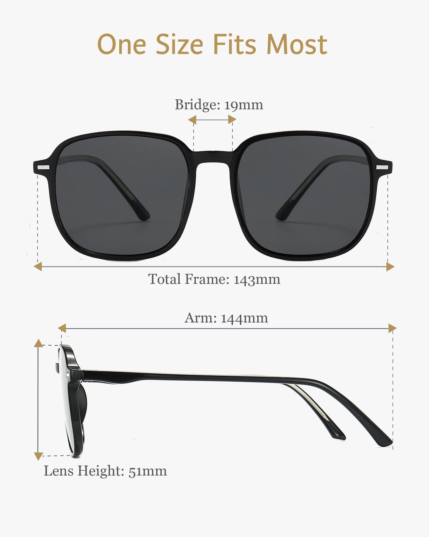 ANRRI Retro Square Sunglasses for Women Lightweight Fashion Shades for Men 100% UV Protection