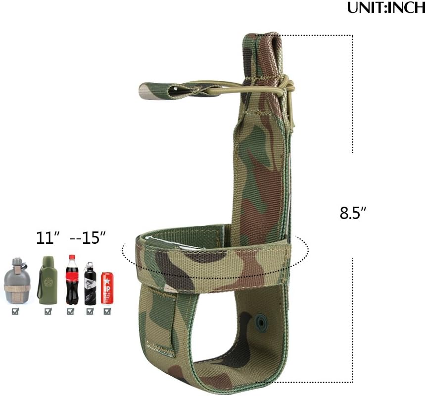 EXCELLENT ELITE SPANKER Tactical Military Portable Belt Bottle Holder Pouch Molle Adjust EDC Water Bottle Carrier for Hunting Walking Running Traveling