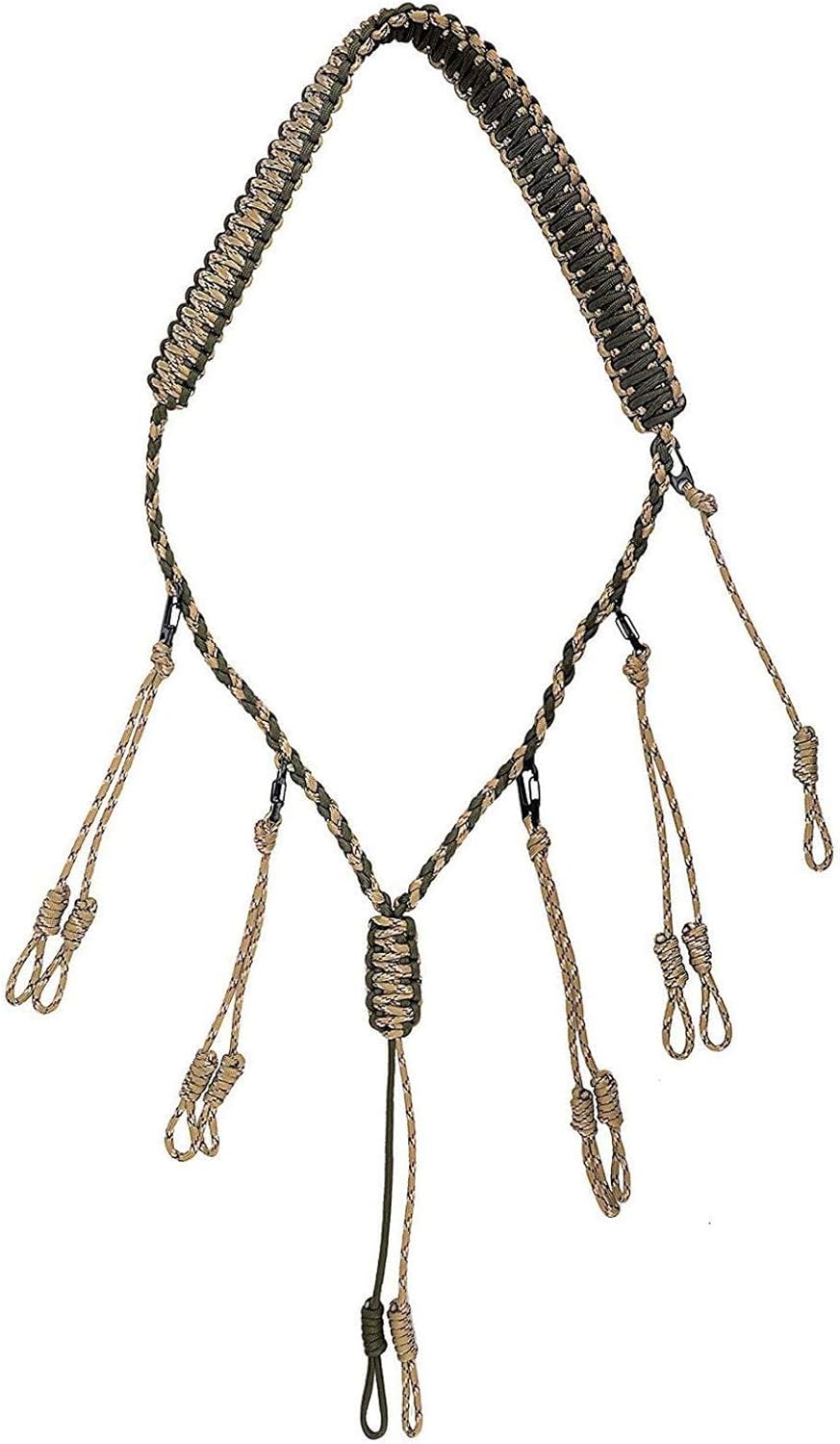 GLORYFIRE Duck Call Lanyard with Removable Drops Secures 11 Call Premium Real Nylon Game Call Lanyard Hand Braided Camo 550LB Paracord Goose Calls for Predator Ducks