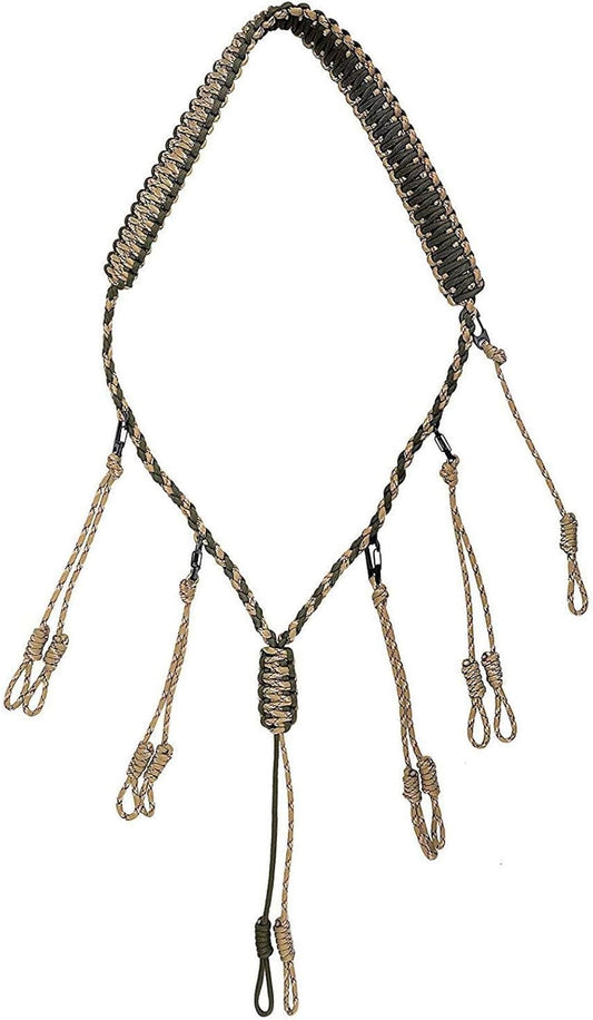 GLORYFIRE Duck Call Lanyard with Removable Drops Secures 11 Call Premium Real Nylon Game Call Lanyard Hand Braided Camo 550LB Paracord Goose Calls for Predator Ducks