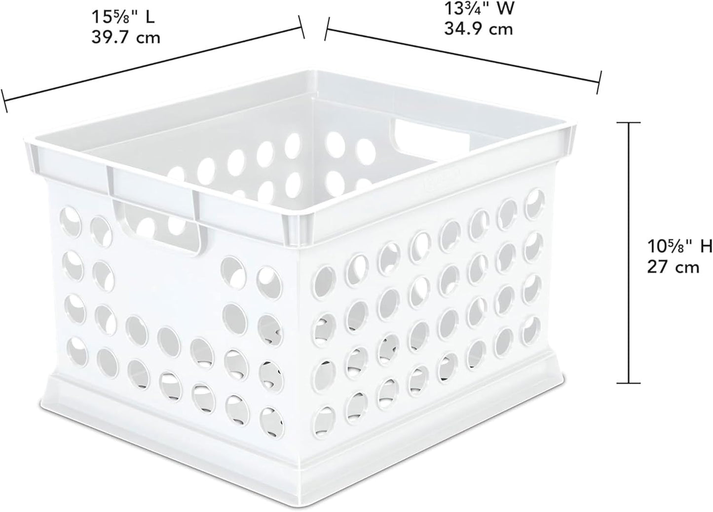 Sterilite Stackable Plastic Storage Crate Bin Organizer File Box with Handles for Home, Office, Dorm, Garage, or Utility Organization, Black, 6-Pack