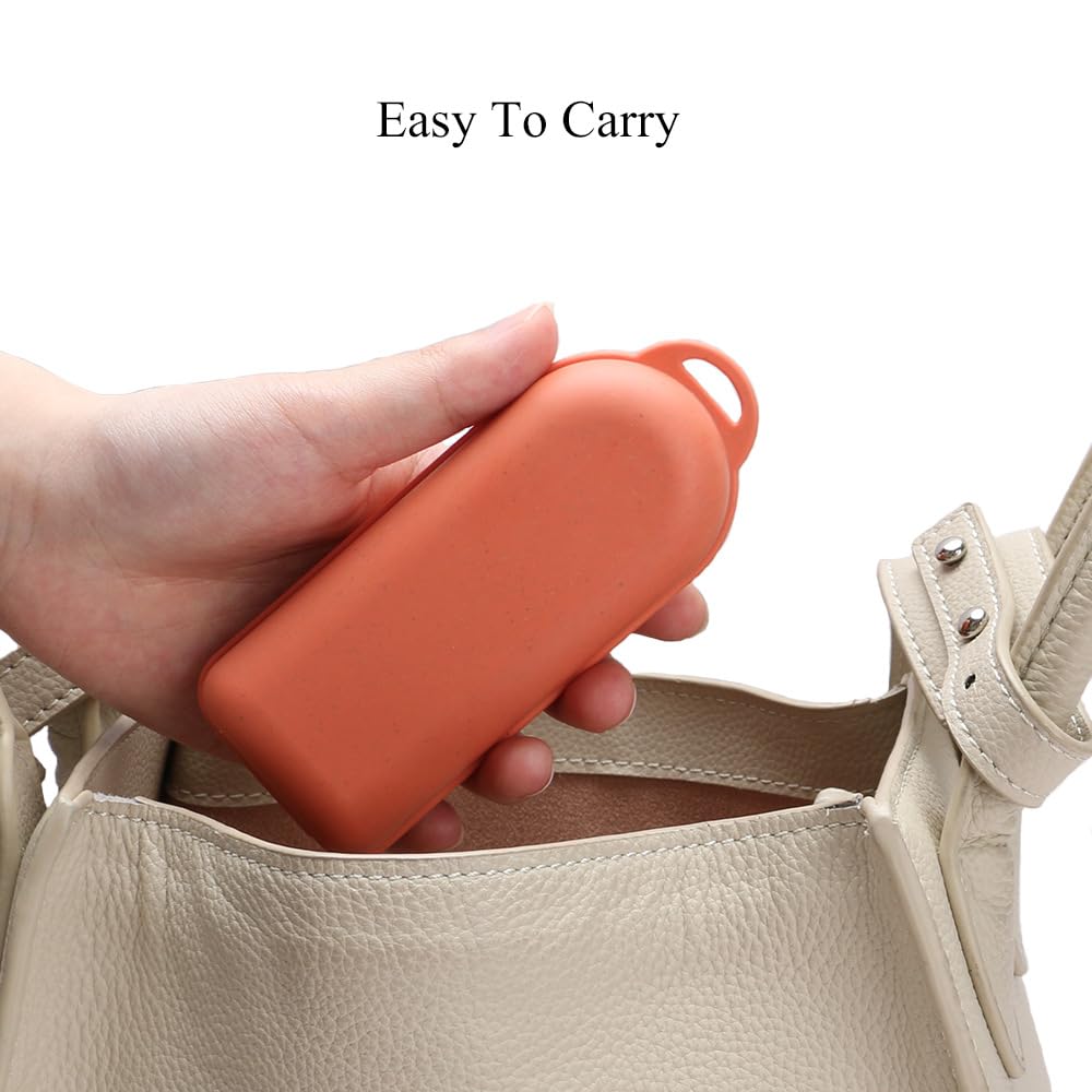 4Pack Folding Cutlery Set with Case, Travel Foldable Collapsible Portable Wheat Spoon Fork Straw Utensil Tableware for Picnic Camping