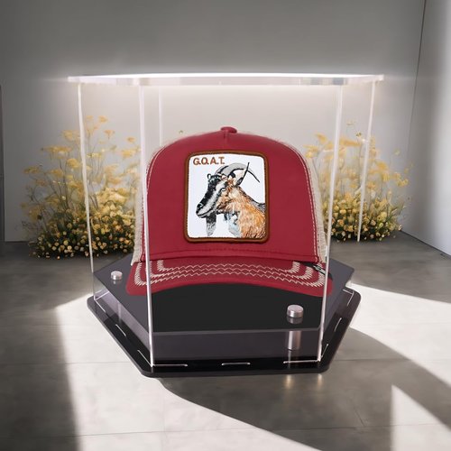 Clear Hat Display Case，hat Display case for Baseball，Baseball Football Cap Display Stand，Perfect for Baseball, Football or Snapback Caps 9.8*8.7*7.9IN
