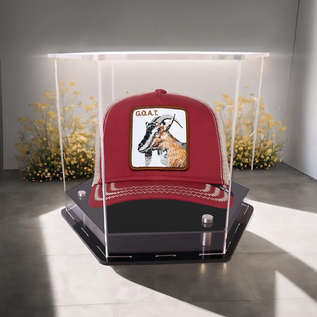 Acrylic Baseball Cap Holder,Clear Hat Display Case,hat Display case for Baseball,Baseball Football Cap Display Stand,Perfect for Baseball,Football or Snapback Caps 9.8*8.7*7.9IN