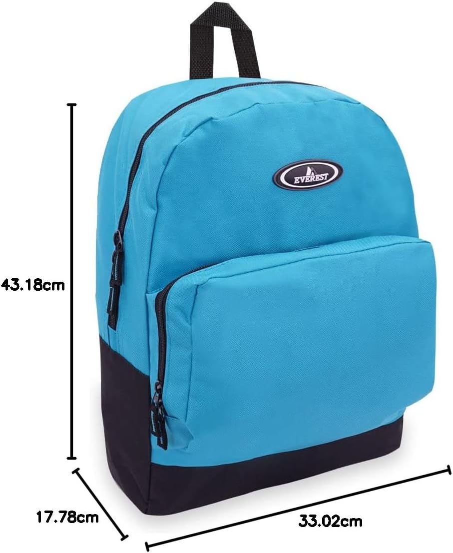 Everest Classic Backpack with Front Organizer, Turquoise, One Size