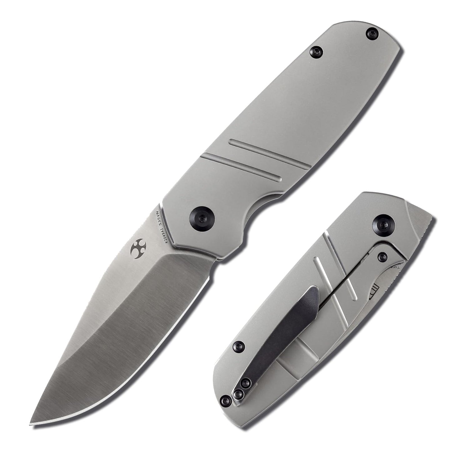 KANSEPT Turaco Pocket Folding Knives for Men EDC Camping Folding Knife 2.85'' CPM-S35VN Material Pocket Folding Knife with Bronze Anodized Titanium Handle Everyday Carry K2049A1