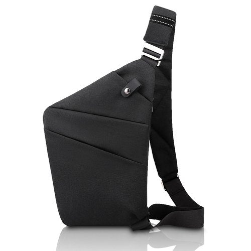 PDUHKO Sling Bag Anti Theft Crossbody Bag Men and Women Small Sling Backpack Shoulder Bag for Travel Hiking Sport Daypack(BLACK Right)