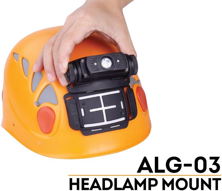 Fenix ALG-03 headlamp helmet mount with EdisonBright Battery Case for HL55 & HL60R
