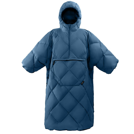 ATEPA Wearable Sleeping Bag, Recycled Camping Wearable Down Blanket Poncho, Ultralight Warm Waterproof Cold Weather Sleeping Bag Coat Jacket Suit for Outdoor Sports, Camping Gifts Women Men, Blue