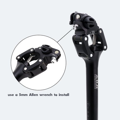 DJC Bike Suspension Seatpost Shock Absorber Seat Post Paralelogramo for MTB Mountain Road Bike Gravel 27.2mm 28.6mm 30mm 30.4mm 30.9mm 31.6mm 33.9mm X 350mm (27.2mm)