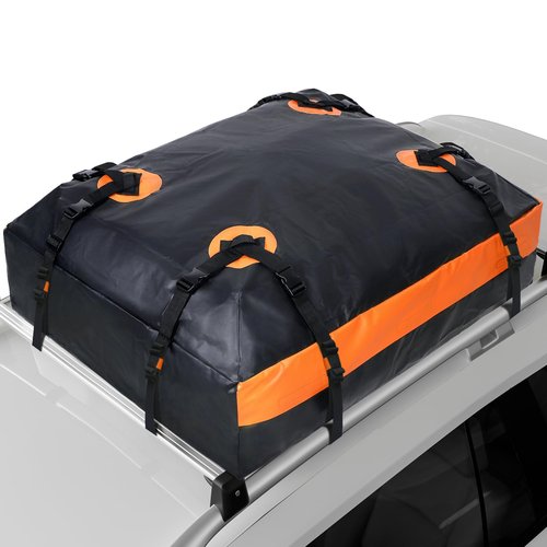 OGASAMI Soft 15 Cubic Feet Car Roof Luggage Bag Rooftop Cargo Carrier Waterproof for All Cars with/Without Racks Include Anti-Slip Mat