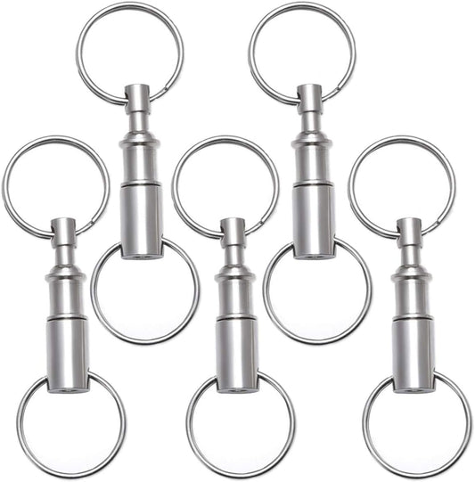 3 Pack Quick Release Detachable Pull Apart Key Rings Keychains,Double Spring Split Snap Seperate Chain Lock holder Convenient Accessory Gift (3Pack)