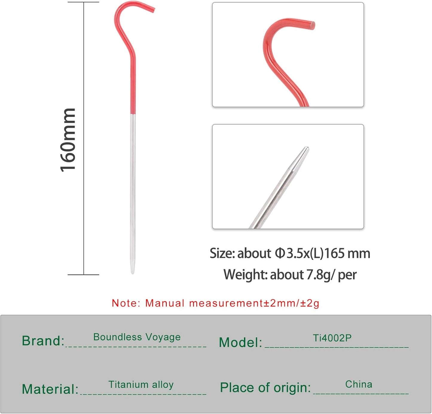 iBasingo 12pcs/lot Titanium Alloy Pegs Outdoor Camping Tent Stakes Portable Elbow Grass Tent Nail A-Ti4001P