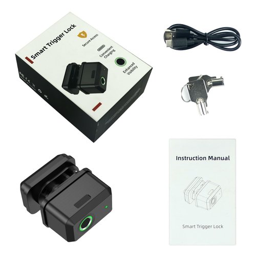 KENRONE Biometrics Gun Trigger Lock,Fingerprint and Key Unlocked Trigger Locks,Quick Release and Secure Gun Lock for Pistols,Revolvers,Shotguns