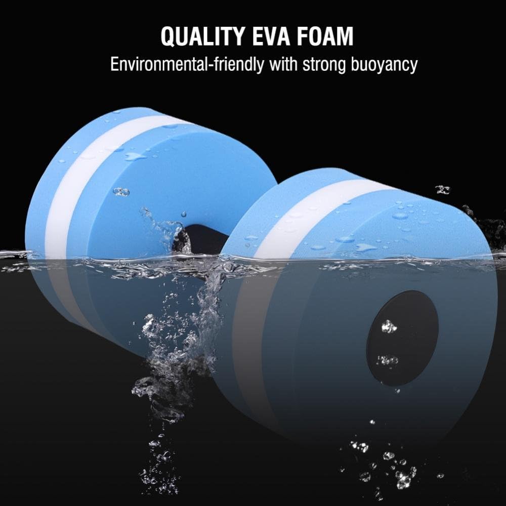 Foam Dumbbell, Aqua Barbells for Water Aerobics, Pool Workouts, Fitness Training, Yoga, and Bodybuilding ¨C Durable Foam Barbells (Blue)