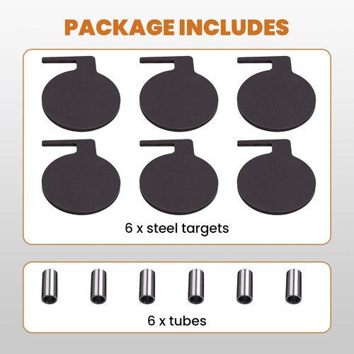 maXpeedingrods 6Pcs AR500 Dueling Tree Paddles 6" X 3/8" Steel Target DIY Shooting Target with Tubes (Grey)