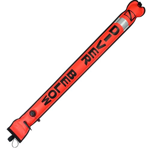 Luwint Surface Marker Buoy (SMB), 5ft Scuba Diving SMB Safety Sausage Signal Tube, Hi-Visibility Bright Orange Open Bottom Reflective Strip, 5ft Tall x 7in Width