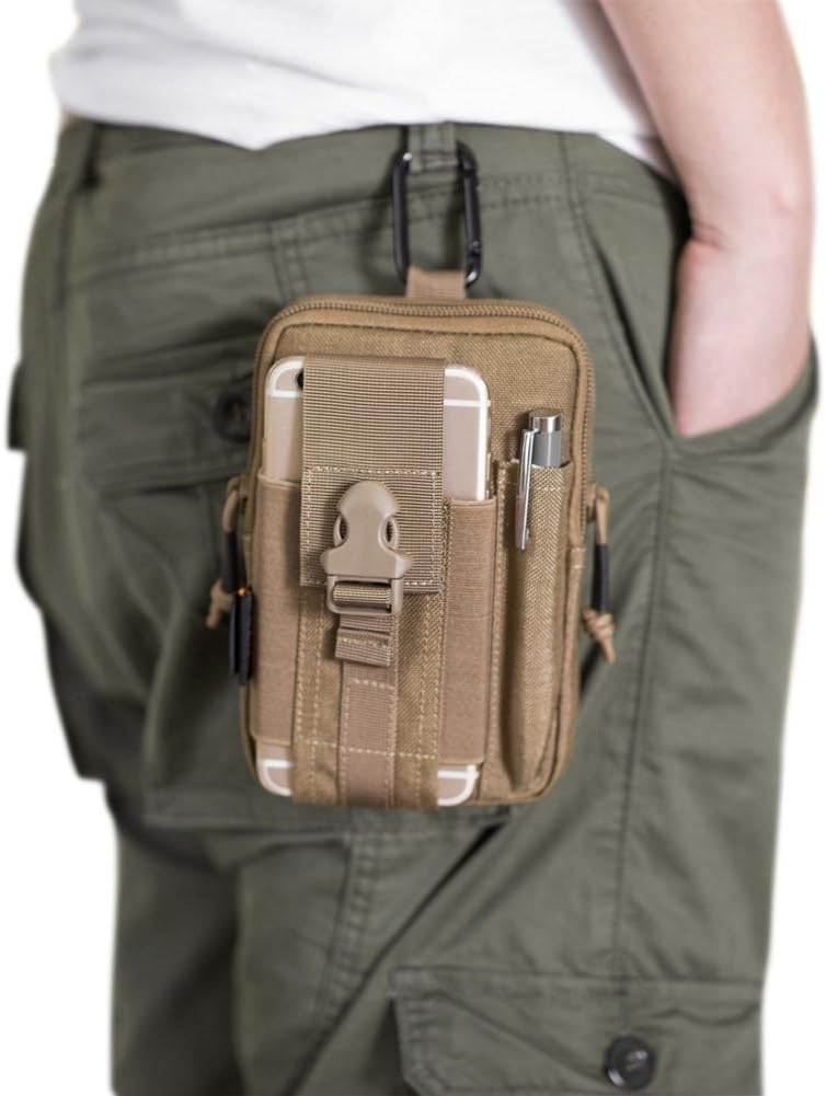 Tactical Molle EDC Pouch - Utility Gadget Belt Waist Bag with Cell Phone Holder
