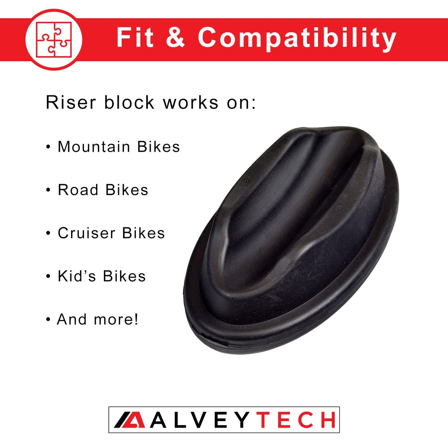 AlveyTech Front Wheel Riser Block for Indoor Bike Trainer - Wheel Stand for Stationary Bicycle, Tire Support Holder for Cycling Exercise, Cycle Training, and Indoor Riding, Stabilizer Accessories