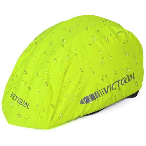 VICTGOAL Bike Helmet Cover with Reflective Stripes Waterproof Windproof Bicycle Helmets Rain Covers for Mountain Road Bike Cycling (Yellow)
