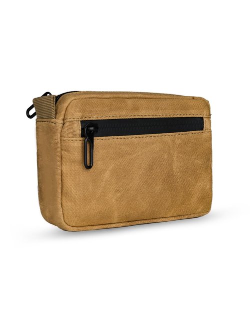 Sayram EDC Belt Organizer, Waxed Canvas Waist Pack with Zipper, Anti-Theft Pickpocket Pouch for Men, Oil Wax Brown