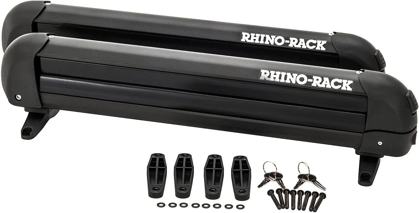 Universal Rhino-Rack Ski & Snowboard Carrier - Locking, Lightweight, Easy Mount for All Vehicles