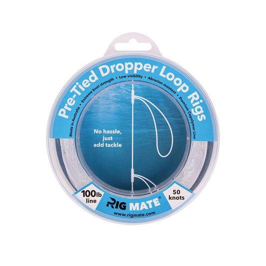 100 lb Pre-Tied Dropper Loop Rigs. Fishing Line Spool. Loops 18 Inches Apart with 5.5 Inch Loop Size. Perfect for Saltwater & Freshwater Fishing. Perfect for Snapper & Other Bottom Feeding Fish.