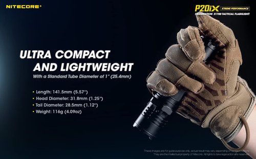 EdisonBright Nitecore P20iX 4000 Lumen USB Rechargeable Professional Tactical Flashlight, Battery Charging Cable